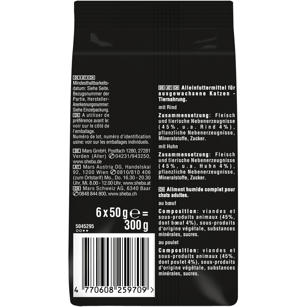 SHEBA® Fresh & Fine Huhn, Truthahn & Ente in Sauce, 6 x 50g - 2