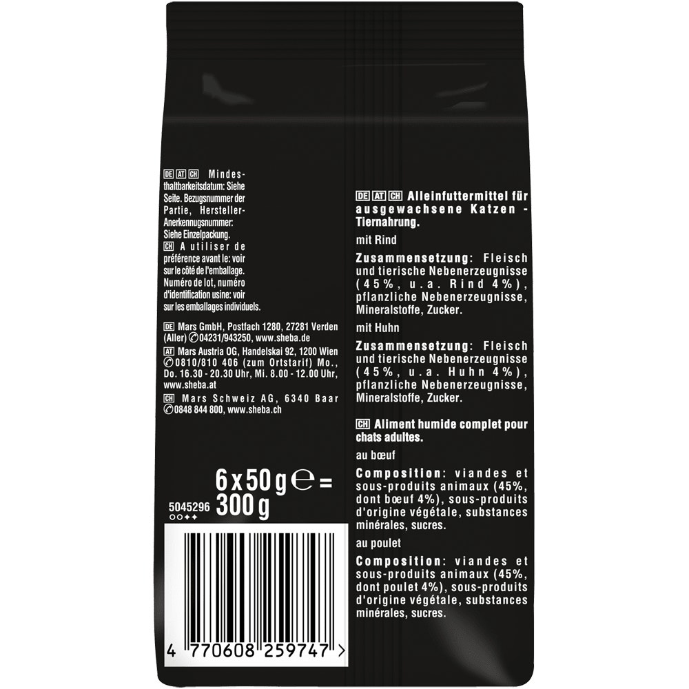 SHEBA® Fresh & Fine Rind, Huhn & Lamm in Sauce, 6 x 50g - 2