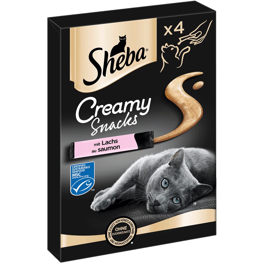 SHEBA® Creamy Snacks Lachs MSC, 4 x 12g - 1