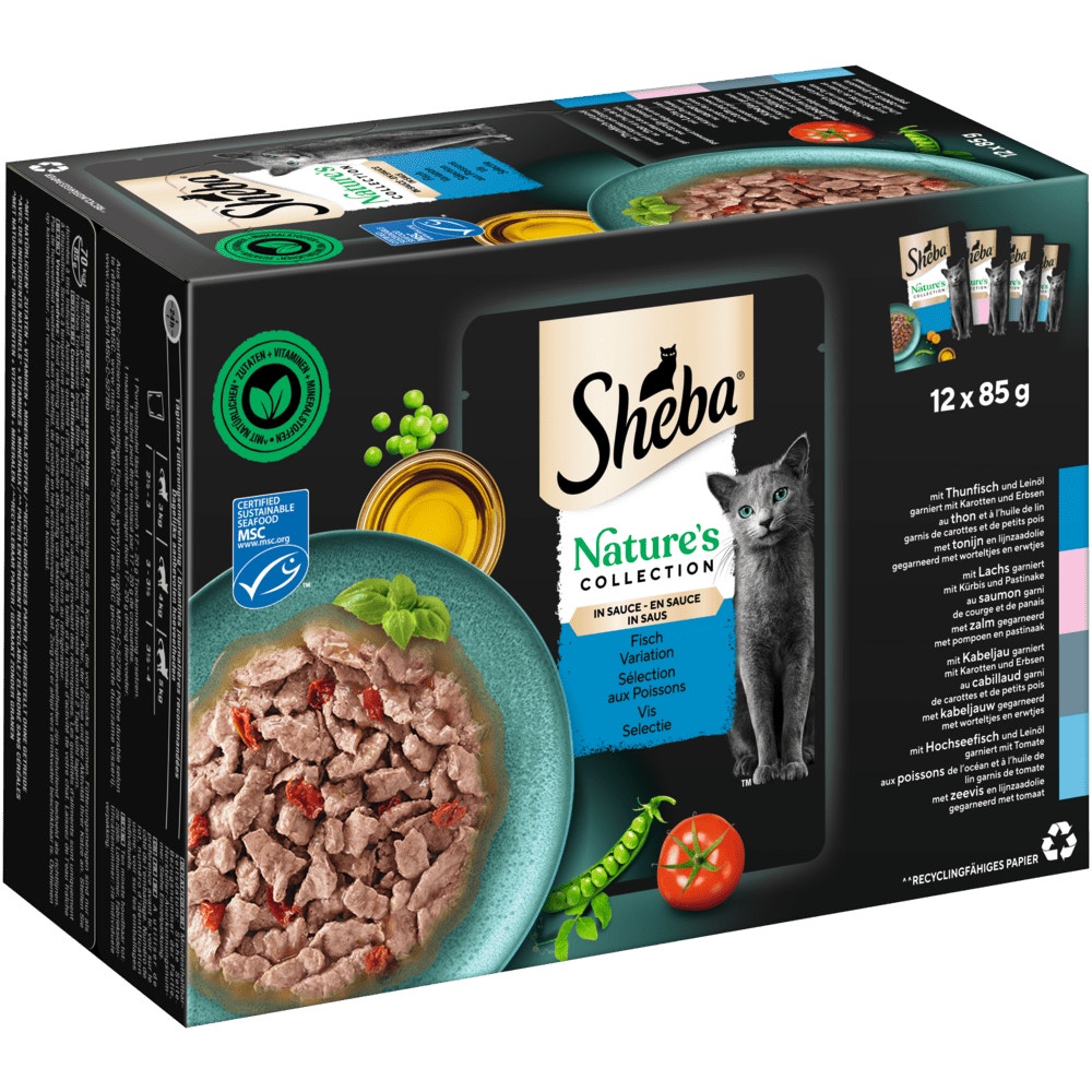 SHEBA® Nature's Collection Fisch Variation MSC in Sauce, Portionsbeutel 12 & 24 x 85g - 1