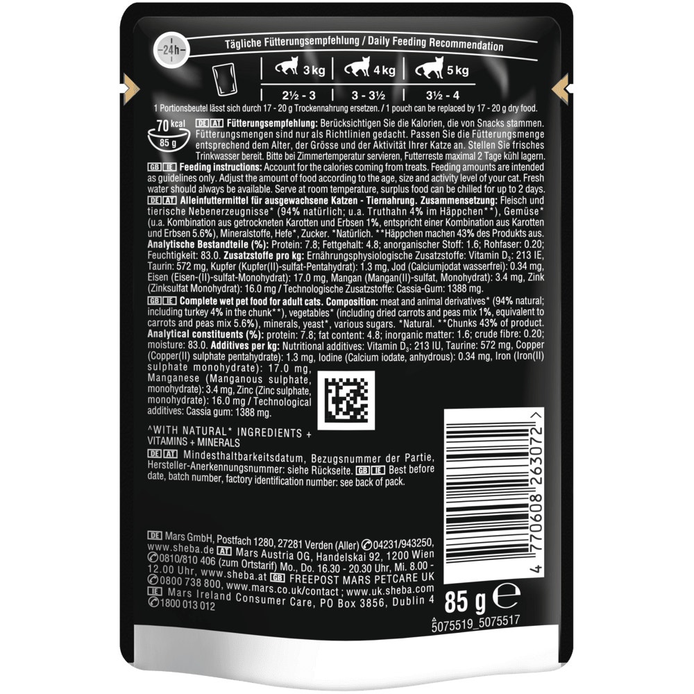 SHEBA® Nature's Collection Truthahn garniert mit Karotten & Erbsen in Gelee, 85g - 2