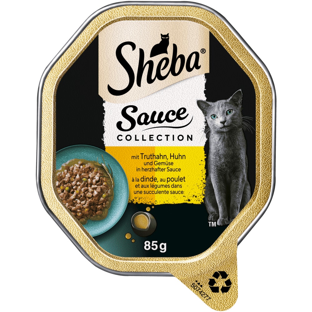 SHEBA® Sauce Collection Truthahn, Huhn & Gemüse in herzhafter Sauce, 85g - 1