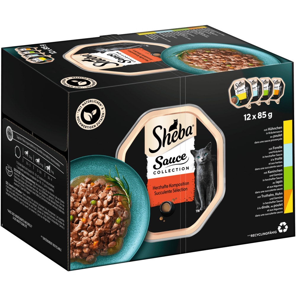 SHEBA® Sauce Collection Herzhafte Komposition in Sauce, 12 x 85g - 1