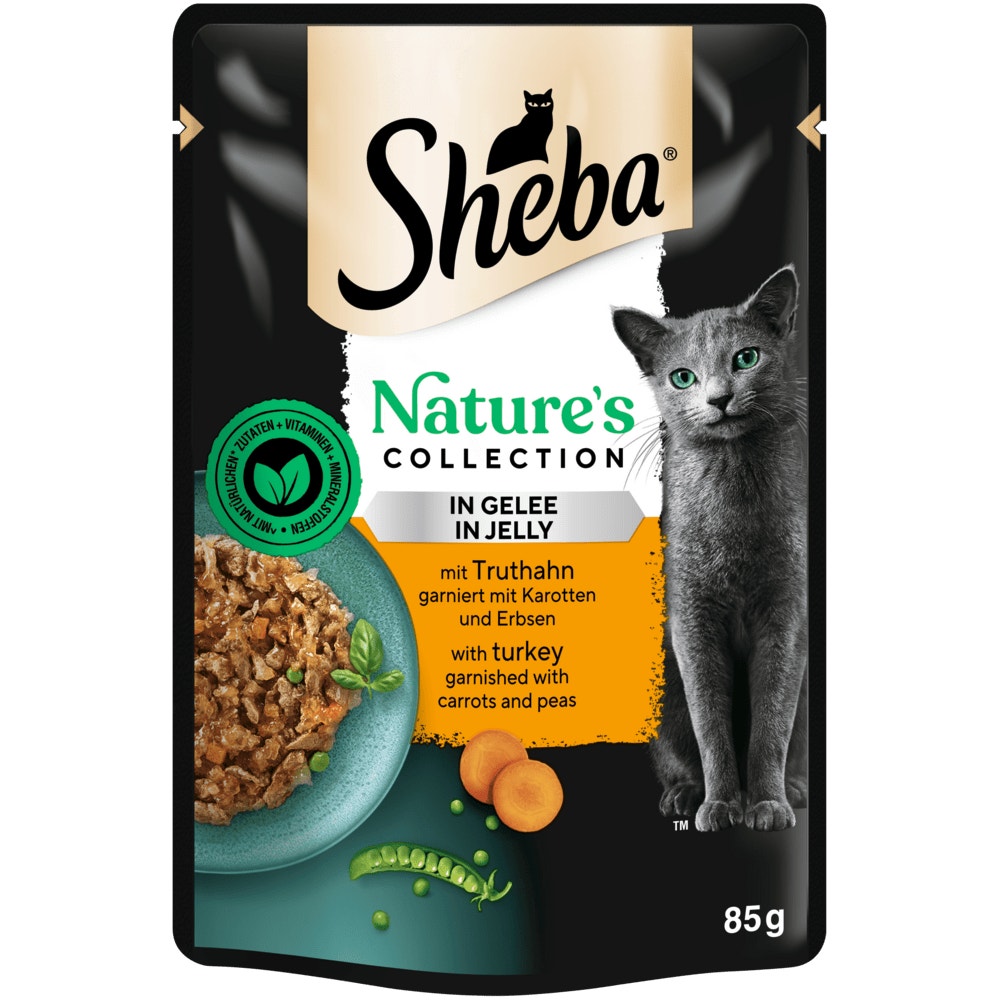 SHEBA® Nature's Collection Truthahn garniert mit Karotten & Erbsen in Gelee, 85g - 1