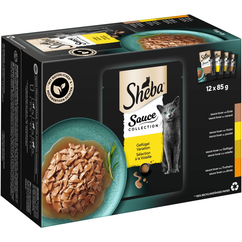 SHEBA® Sauce Collection Sauce Lover Geflügel Variation in Sauce, 12 x 85g - 1