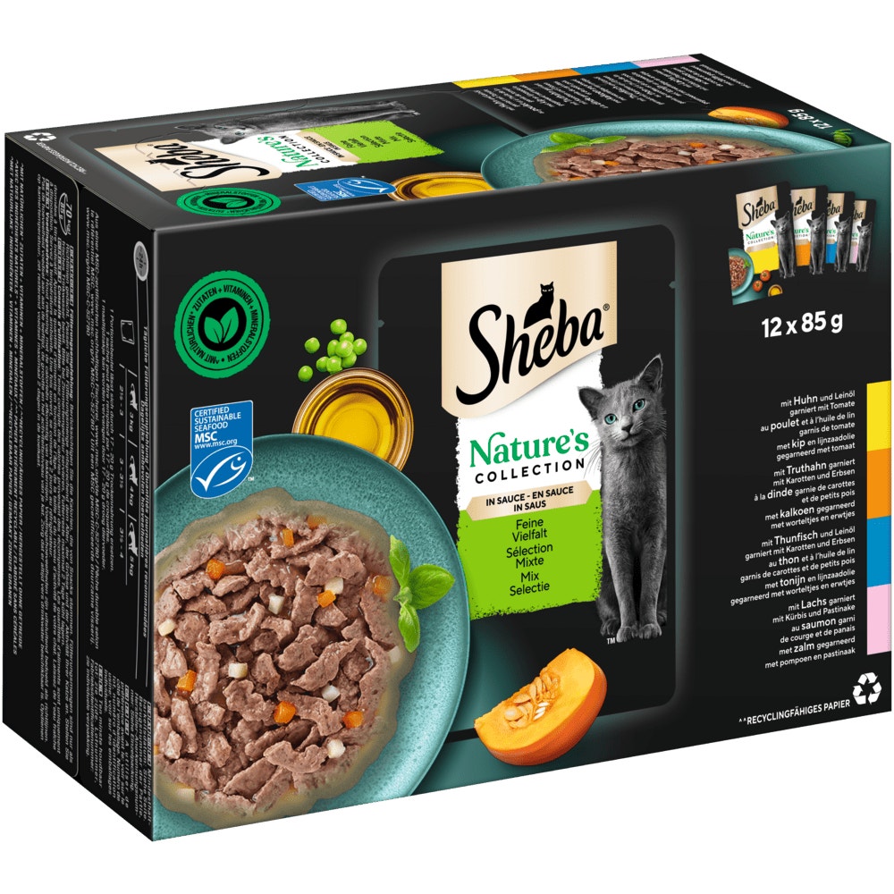 SHEBA® Nature's Collection Feine Vielfalt MSC in Sauce, Portionsbeutel 12 & 40 x 85g - 1