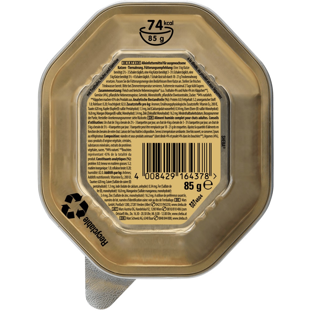 SHEBA® Sauce Collection Truthahn, Huhn & Gemüse in herzhafter Sauce, 85g - 2