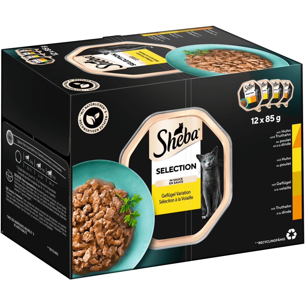 SHEBA® Selection Geflügel Variation in Sauce, Schale 12 & 32 x 85g - 1