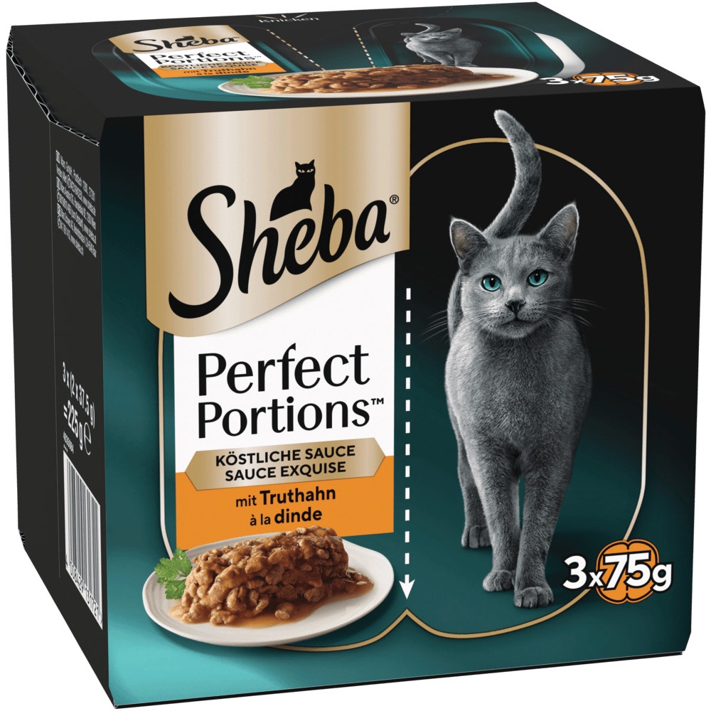 SHEBA® PERFECT PORTIONS™ Truthahn in Sauce, 3 x 75g - 1