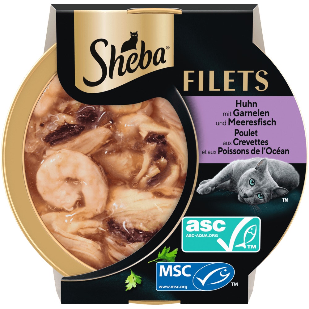 SHEBA® Filets Huhn mit Garnelen & Meeresfisch, 60g - 1