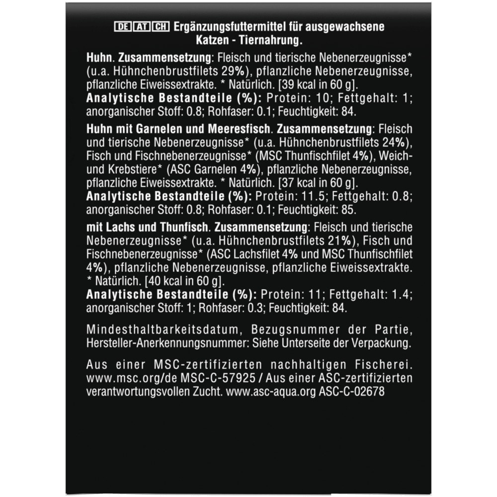 SHEBA® Filets Huhn, Garnelen & Meeresfisch, Lachs & Thunfisch, 6 x 60g - 2