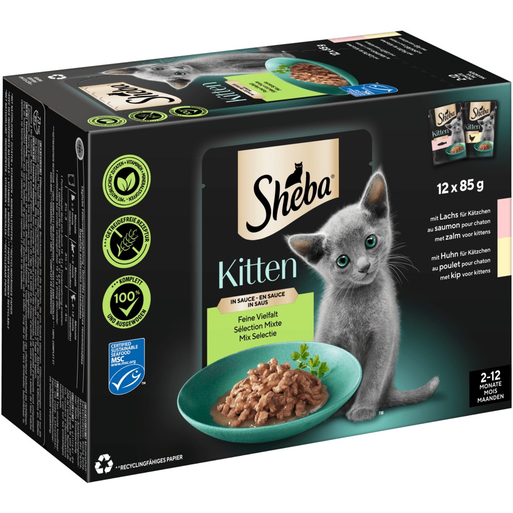 SHEBA® Kitten Feine Vielfalt in Sauce, Portionsbeutel 12 & 40 x 85g - 1